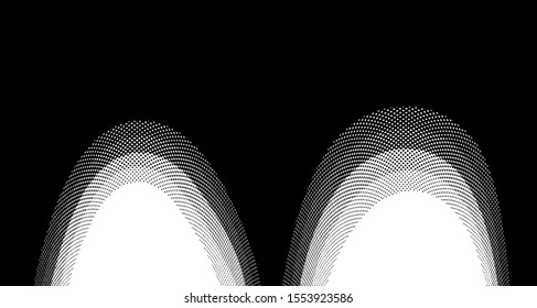 Halftone wave background. Curved gradient texture or pattern vertical polka dots. Pop art texture. Vector illustration.