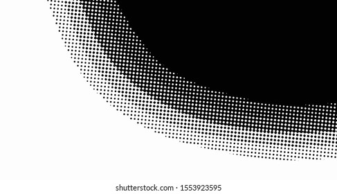 Halftone wave background. Curved gradient texture or pattern vertical polka dots. Pop art texture. Vector illustration.