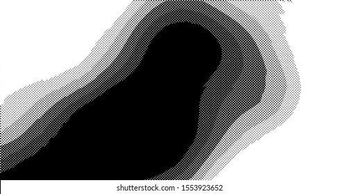 Halftone wave background. Curved gradient texture or pattern vertical polka dots. Pop art texture. Vector illustration.