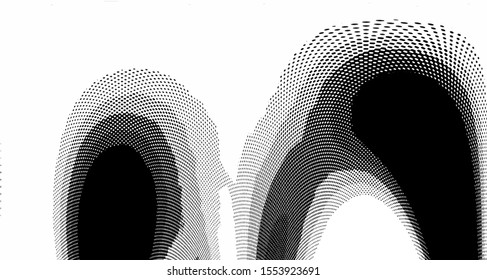 Halftone wave background. Curved gradient texture or pattern vertical polka dots. Pop art texture. Vector illustration.