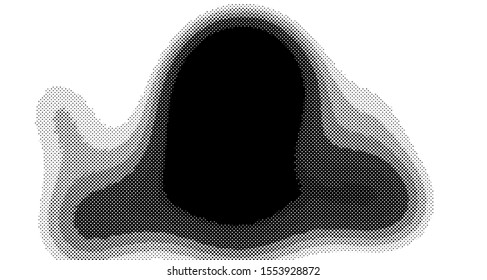 Halftone wave background. Curved gradient texture or pattern vertical polka dots. Pop art texture. Vector illustration.