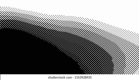 Halftone wave background. Curved gradient texture or pattern vertical polka dots. Pop art texture. Vector illustration.