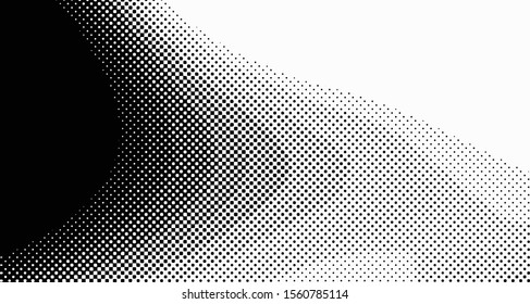 Halftone wave background. Curved gradient texture or pattern. Vertical gradient dots. Pop art texture. Vector illustration.
