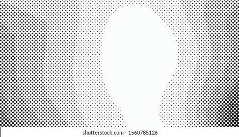 Halftone wave background. Curved gradient texture or pattern. Vertical gradient dots. Pop art texture. Vector illustration.