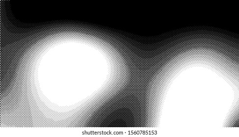 Halftone wave background. Curved gradient texture or pattern. Vertical gradient dots. Pop art texture. Vector illustration.