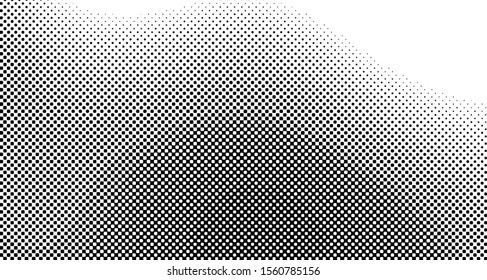Halftone wave background. Curved gradient texture or pattern. Vertical gradient dots. Pop art texture. Vector illustration.