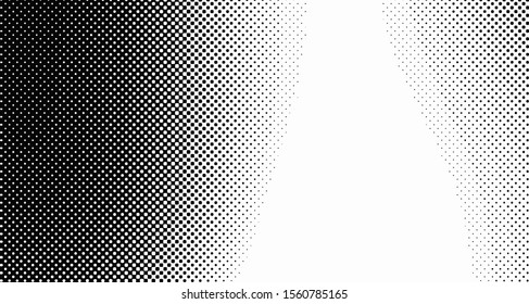 Halftone wave background. Curved gradient texture or pattern. Vertical gradient dots. Pop art texture. Vector illustration.