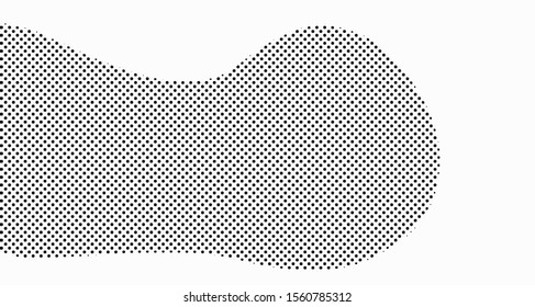 Halftone wave background. Curved gradient texture or pattern. Vertical gradient dots. Pop art texture. Vector illustration.