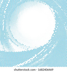 Halftone wave background. Curved gradient texture or pattern. Pop art texture