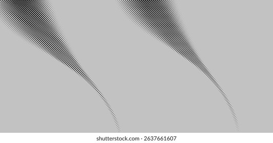 Halftone wave background. Curved gradient texture or pattern. Vector illustration.