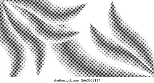 Halftone wave background. Curved gradient texture or pattern. Vector illustration