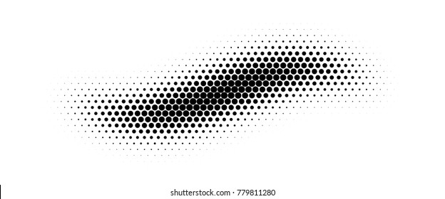 Halftone wave background. Curved gradient texture or pattern. Vector illustration.