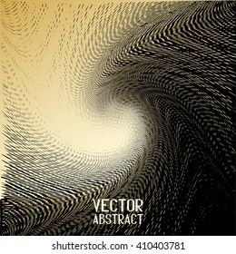 Halftone Wave Background. Golden Dots Pattern. Vector Illustration