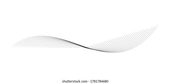 Halftone wave background. gradient black wavy texture or pattern. Vector illustration.
