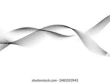 Halftone wave Background. Isolated Dot Effect Texture Design.
