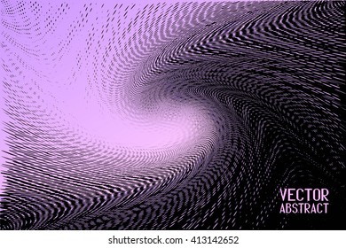 Halftone Wave Background. Violet Dots Pattern. Vector Illustration