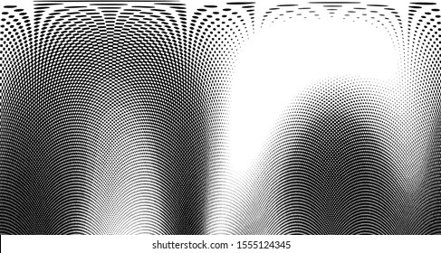 Halftone wave background.Vertical polka dots. Curved gradient texture or pattern. Pop art texture. Vector illustration Eps 10.
