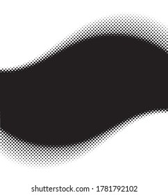 halftone wave black dots pattern background.