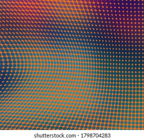 Halftone wave color texture. Vector chaotic background