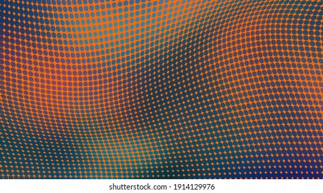 Halftone Welle Farbe Textur. Vektorchaotischer Hintergrund