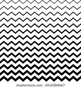 Horizontale Streifen mit Halftonwellen. Abstrakter Zickzackhintergrund. Vektorgrafik.