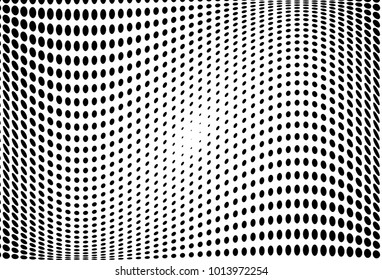 Halftone wave pattern. Digital gradient. Dotted background with circles, dots, point large scale. Design element for web banners, posters, cards, wallpapers, sites, panels.