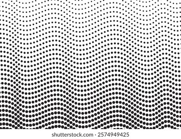 Halftone Wave Patterns Innovative Flow of Dots in Abstract Digital Design Exploring Modern Computational Aesthetics and Creative Visualization Trends


