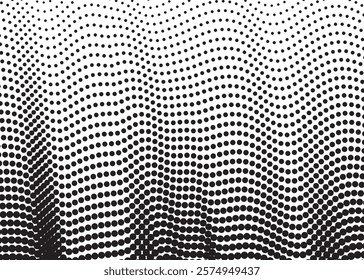 Halftone Wave Patterns Innovative Flow of Dots in Abstract Digital Design Exploring Modern Computational Aesthetics and Creative Visualization Trends

