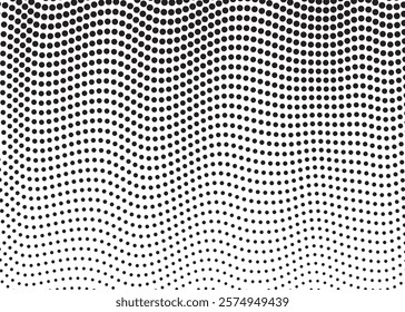 Halftone Wave Patterns Innovative Flow of Dots in Abstract Digital Design Exploring Modern Computational Aesthetics and Creative Visualization Trends

