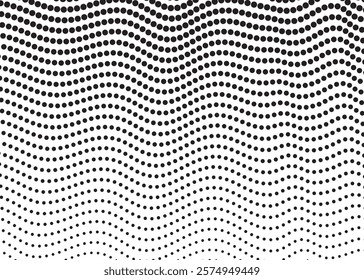 Halftone Wave Patterns Innovative Flow of Dots in Abstract Digital Design Exploring Modern Computational Aesthetics and Creative Visualization Trends

