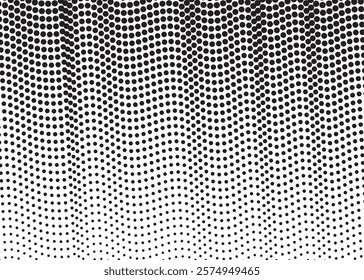 Halftone Wave Patterns Innovative Flow of Dots in Abstract Digital Design Exploring Modern Computational Aesthetics and Creative Visualization Trends

