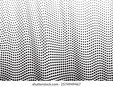 Halftone Wave Patterns Innovative Flow of Dots in Abstract Digital Design Exploring Modern Computational Aesthetics and Creative Visualization Trends

