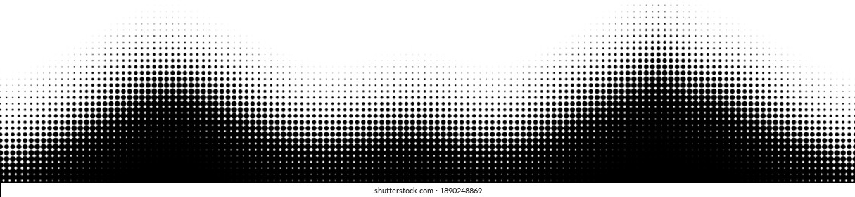 Halftone wave  Seamless pattern  Abstract dotted background  Texture black dots  Monochrome gradient background  Vector illustration 