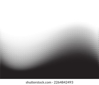 Halftone wave. Seamless pattern. Abstract dotted background. Texture of black dots. Monochrome gradient background. Vector illustration.