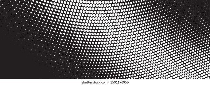 Halftone wave texture. Chaotic abstract background of dots