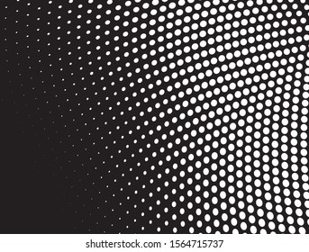 Halftone wave texture. Chaotic abstract background of dots