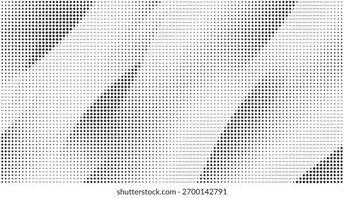 Curva de forma de onda de meio-tom, fluxo de vetor preto e branco abstrato.