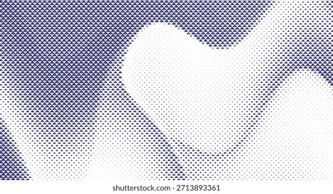 Halftone waveform curve, abstract black and white vector flow.	