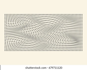 Halftone Waves Pattern Of Plus Symbol Old White Background