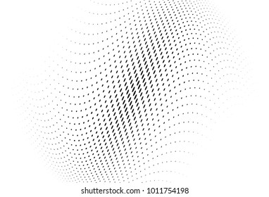 Halftone wavy background. Digital gradient. Dotted pattern with circles, dots, point small scale. Design element for web banners, posters, cards, wallpapers, sites, panels.