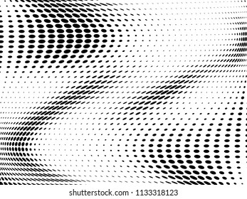 Halftone wavy background. Digital gradient. Dotted pattern with circles, dots, point small scale. Design element for web banners, posters, cards, wallpapers, sites, panels.