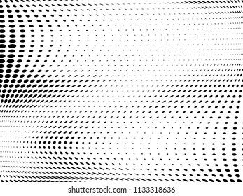 Halftone wavy background. Digital gradient. Dotted pattern with circles, dots, point small scale. Design element for web banners, posters, cards, wallpapers, sites, panels.