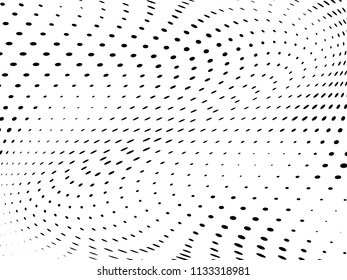 Halftone wavy background. Digital gradient. Dotted pattern with circles, dots, point small scale. Design element for web banners, posters, cards, wallpapers, sites, panels.