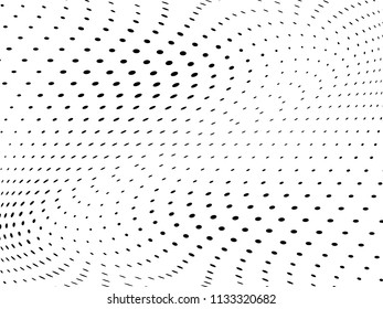 Halftone wavy background. Digital gradient. Dotted pattern with circles, dots, point small scale. Design element for web banners, posters, cards, wallpapers, sites, panels.