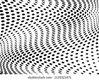 Halftone wavy background. Digital gradient. Dotted pattern with circles, dots, point small scale. Design element for web banners, posters, cards, wallpapers, sites, panels.