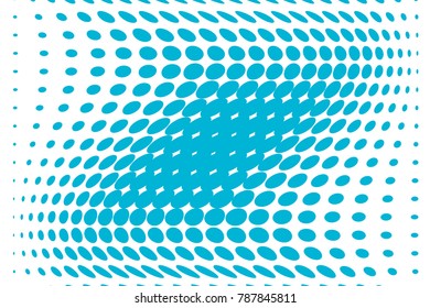 Halftone wavy background. Digital gradient. Dotted pattern with circles, dots, point large scale. Design element for web banners, posters, cards, wallpapers, sites, panels. Blue color
