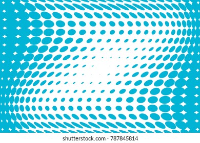 Halftone wavy background. Digital gradient. Dotted pattern with circles, dots, point large scale. Design element for web banners, posters, cards, wallpapers, sites, panels. Blue color
