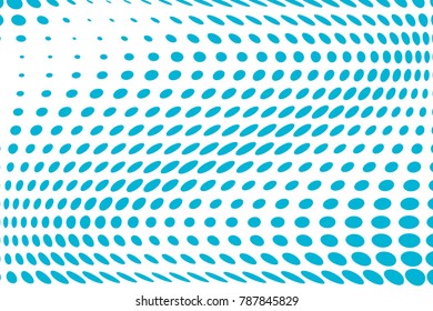 Halftone wavy background. Digital gradient. Dotted pattern with circles, dots, point large scale. Design element for web banners, posters, cards, wallpapers, sites, panels. Blue color
