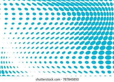 Halftone wavy background. Digital gradient. Dotted pattern with circles, dots, point large scale. Design element for web banners, posters, cards, wallpapers, sites, panels. Blue color
