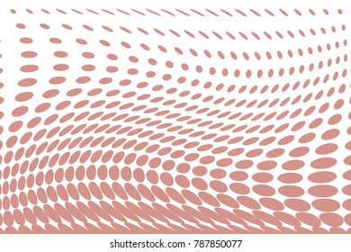 Halftone wavy background. Digital gradient. Dotted pattern with circles, dots, point large scale. Design element for web banners, posters, cards, wallpapers, sites, panels. Beige, pink, cream color